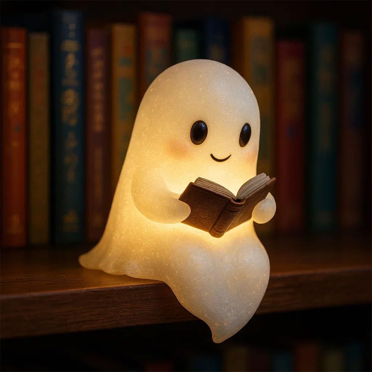 Cute LED Ghost Night Light Children's Nightlight Gift Bedside Sleep Lamp Halloween Decorations Lovely Ghost Lamp Warm Light - Bests Sale