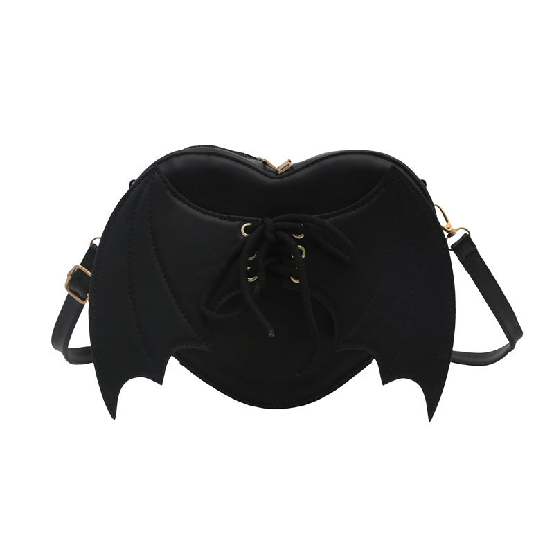 Heart Shape Bag Strap Design Bat Wings One Shoulder Crossbody Bag Bests Sale