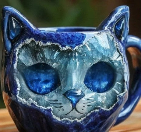 Geode Mug Crystal Cat Cup Resin Crafts Bests Sale