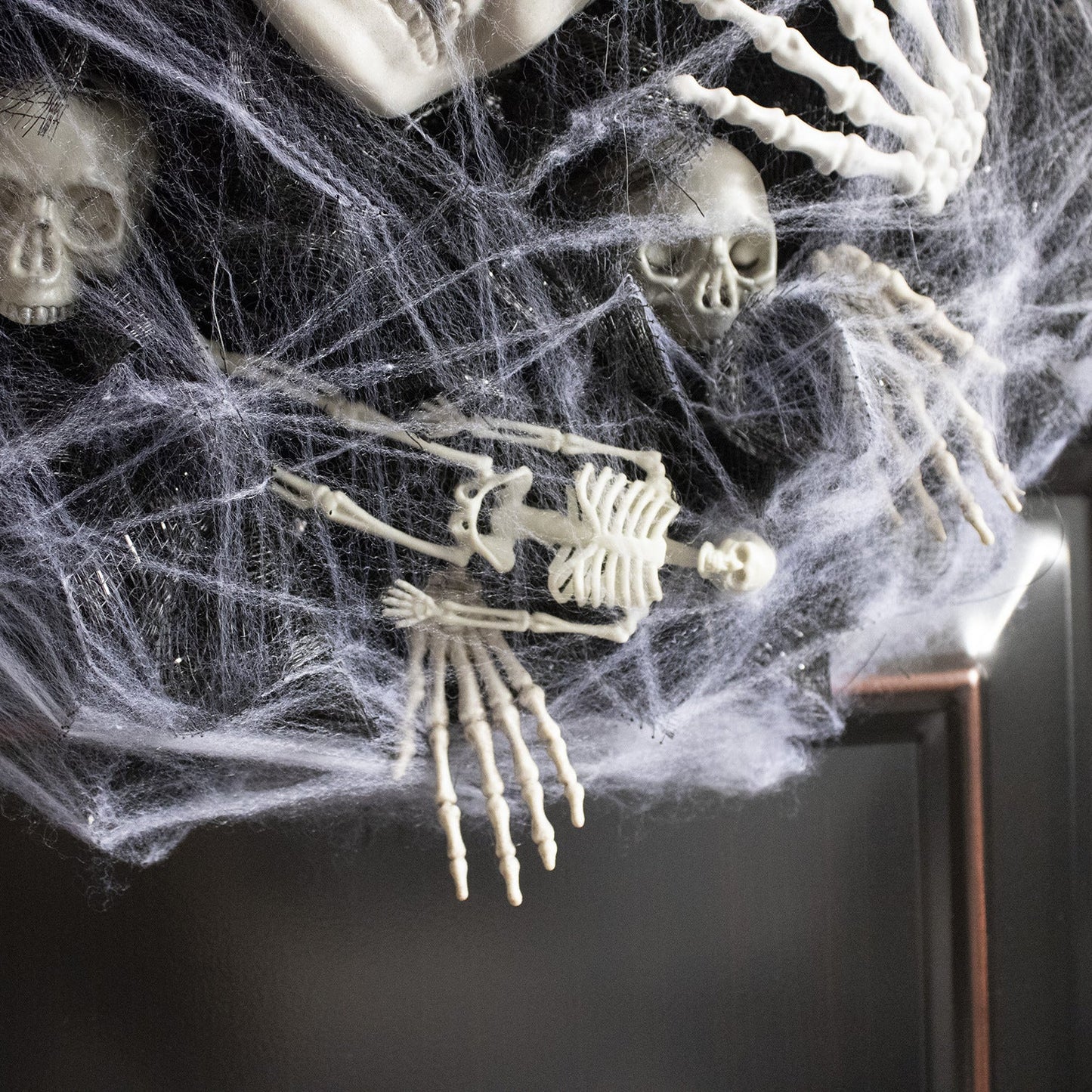Halloween Black Mesh Skull Garland Party Layout Props Coffee Jasper