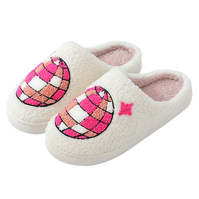 Comfortable Home Warm Cartoon Embroidered Balloon Cotton Slippers - Bests Sale