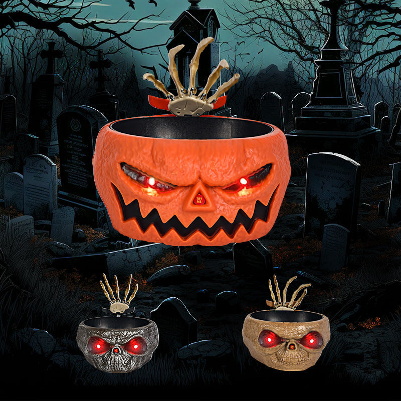 Halloween Candy Bowl Plastic Pumpkin Bowl With Motion Activated Hand, Halloween Serving Dishes Battery Operated Halloween Pumpkins Bowl For Trick-or-Treaters Party Bests Sale