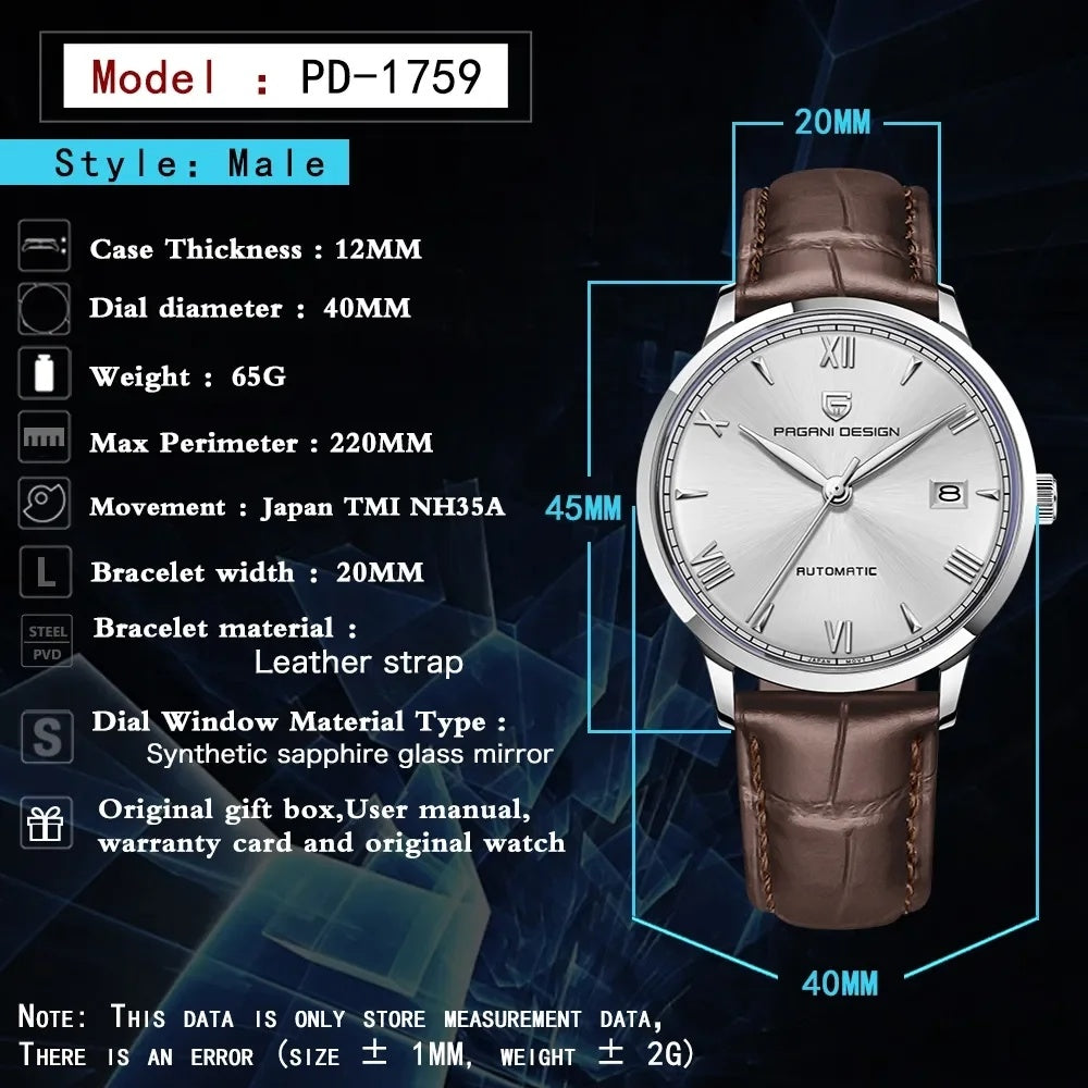 Men's Automatic Mechanical Watch Stainless Steel Waterproof Belt - Bests Sale