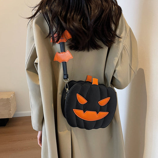 2023 Halloween Bags Funny Pumpkin Cartoon Shoulder Crossbody Bag With Bat Personalized Creative Female Bag Bests Sale