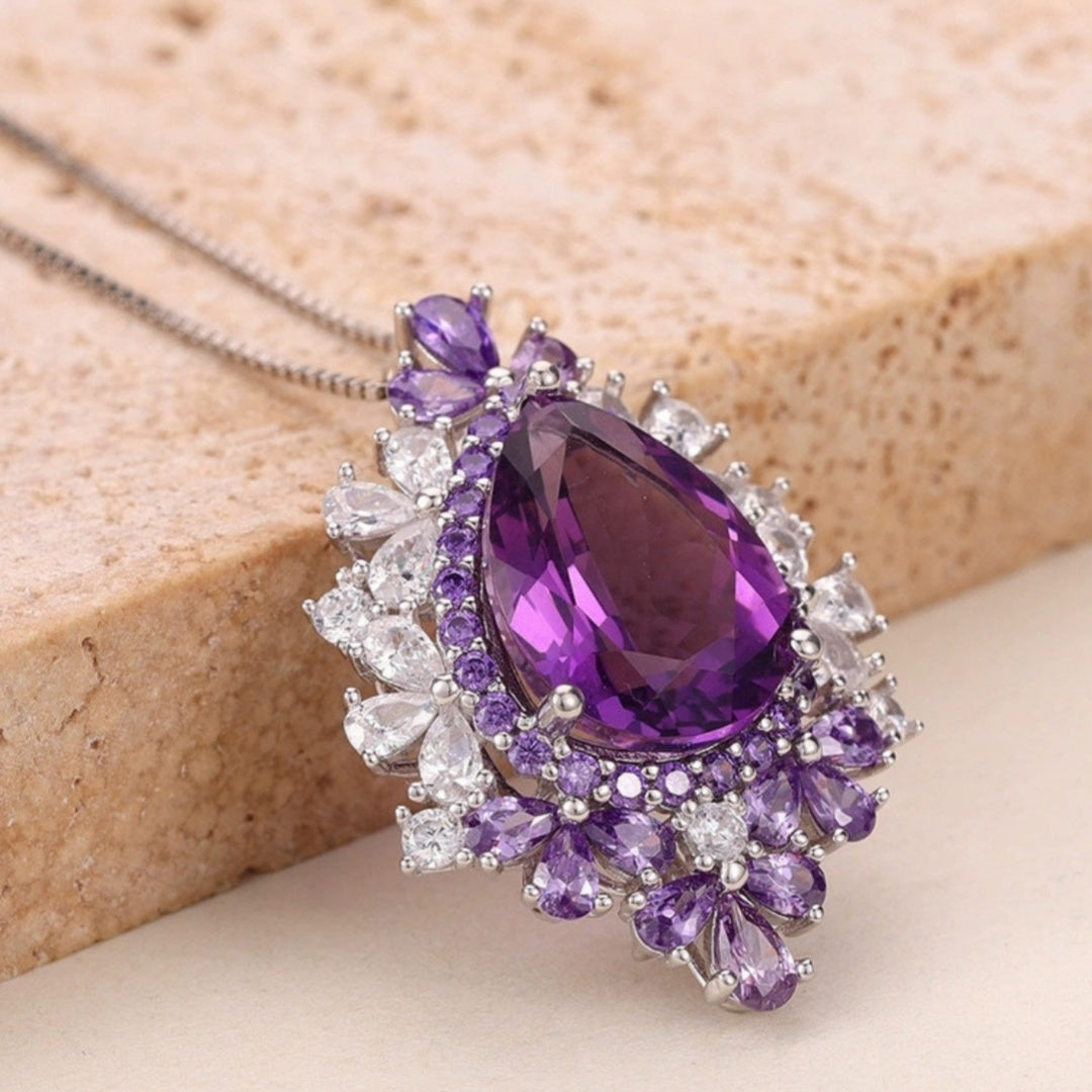 Women's All-match Natural Amethyst Pendant Necklace - Bests Sale
