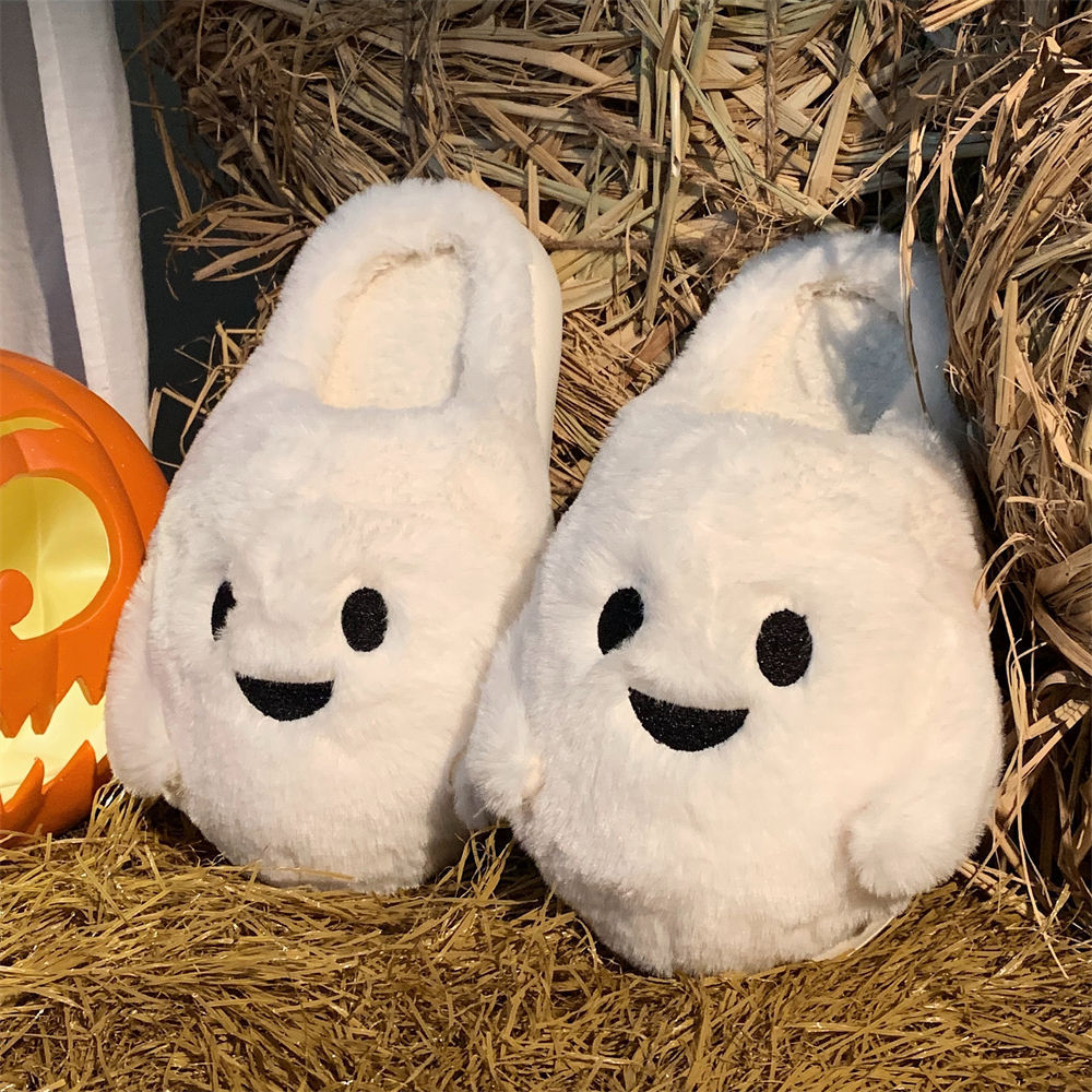 Couple Halloween Cute Little Ghost All-inclusive Cotton Slippers Bests Sale