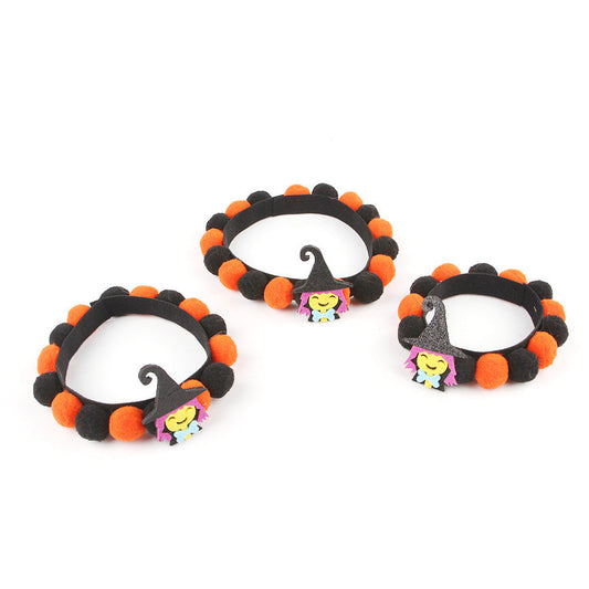 Halloween Pet Fur Ball Collar Pumpkin Accessories Bests Sale