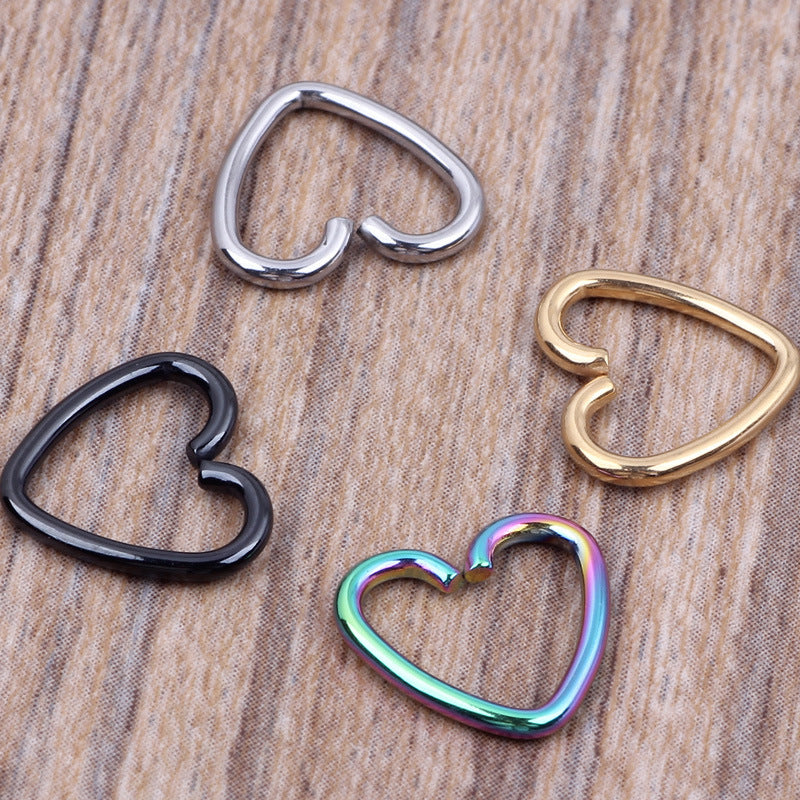 Heart-shaped Nose Clip, Nose Ring, Ear Clip, Ear Stud, Ear Bone Stud - Bests Sale
