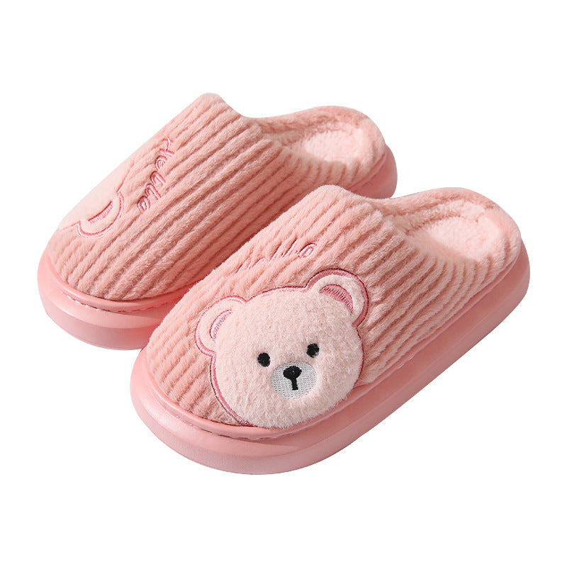 EVA Thick-soled Cotton Slippers Cartoon Bear Plush Cotton Slippers - Bests Sale