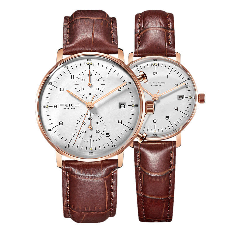 Men's And Women's Fashion Simple Waterproof Belt Watch - Bests Sale