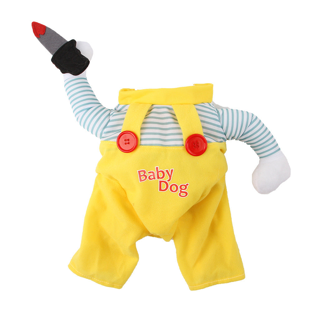Cat Pet Costume Clothing Creative Yellow Knife Assassin Cat Clothing Bests Sale