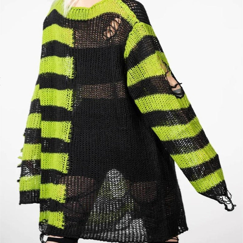 Halloween Ripped Long Sweater Women's Fashion Loose Sweater Bests Sale