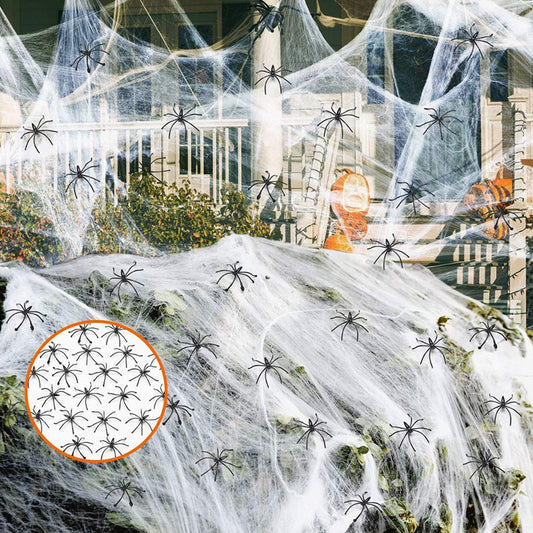 Halloween Decoration Cotton Spider Web Atmosphere Layout Props Coffee Jasper