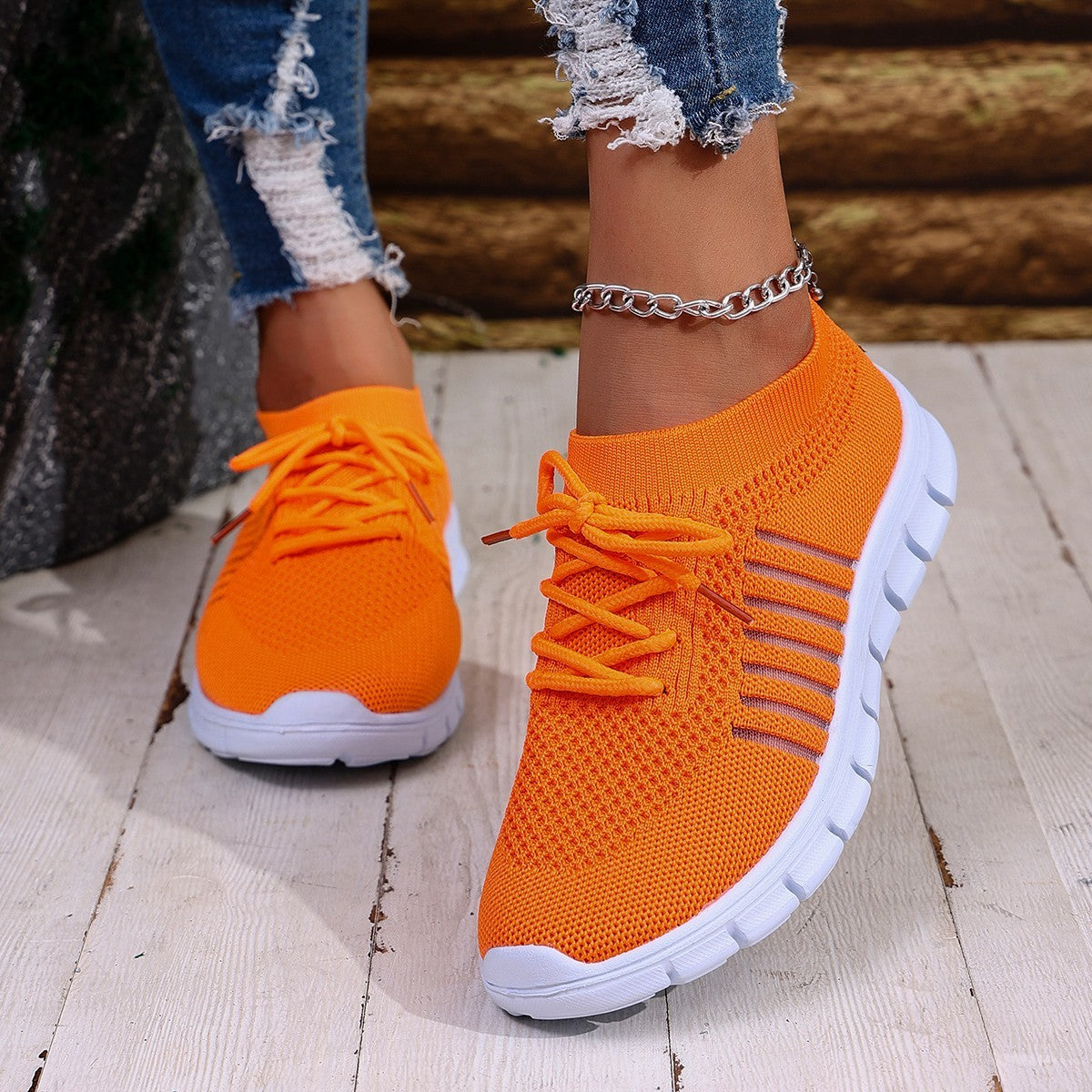 Women's Breathable Sneaker High-cut Lace-up Platform Casual Shoes - Bests Sale