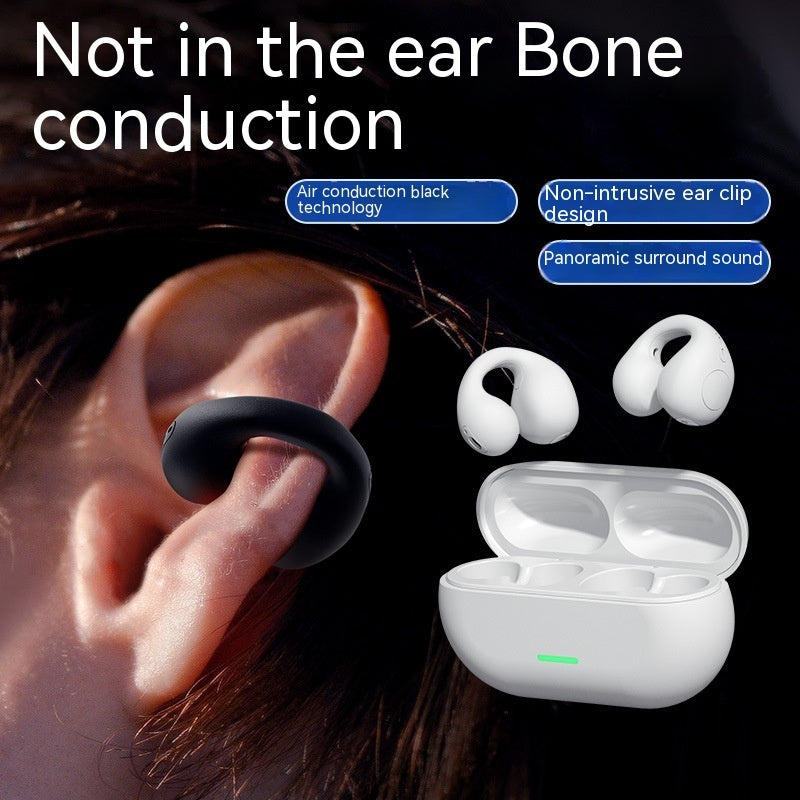 Wireless Ear Clip Bluetooth Headset TWS Comfortable Wear Not In-Ear Sports Wireless Bone Conduction 5.3 Bluetooth Headset Coffee Jasper