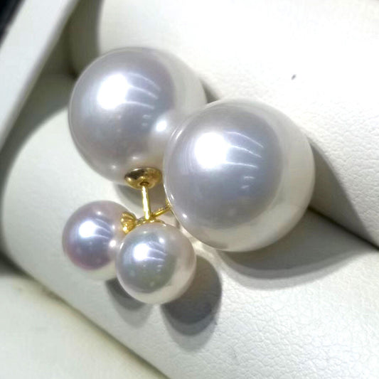 Women's Natural Freshwater Round Pearl Earrings - Bests Sale