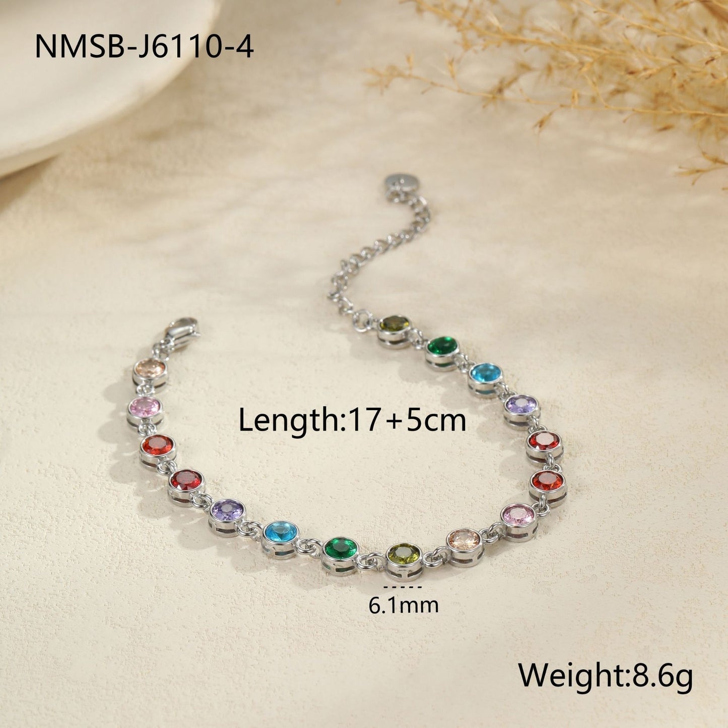 Color Zircon Stainless Steel Bracelet - Bests Sale