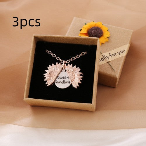 You Are My Sunshine Sunflower Necklace Women Men - Bests Sale