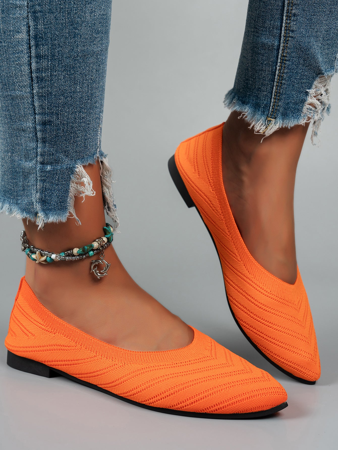 Pointed Toe Low-cut Women's Breathable Flat Shoes - Bests Sale
