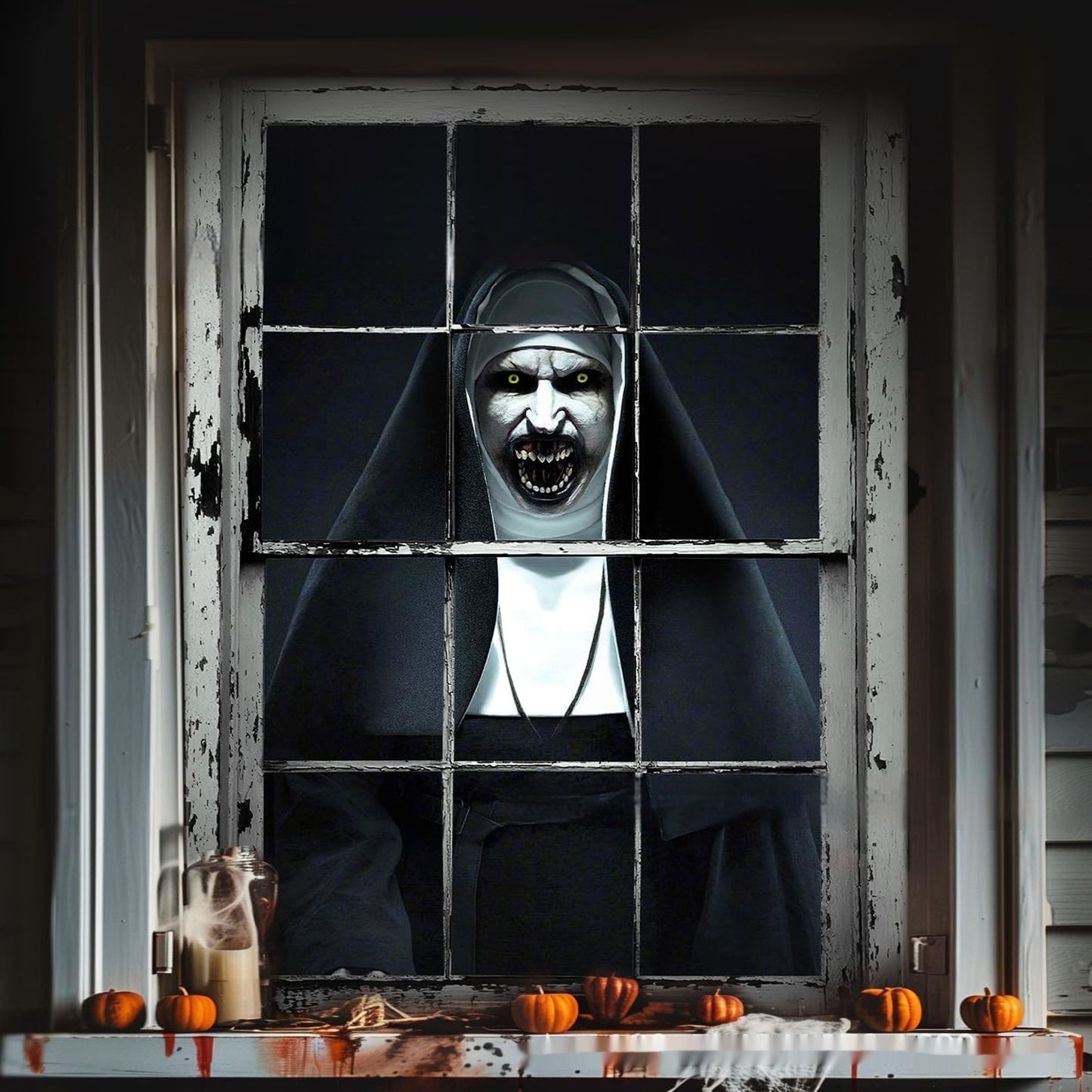 3D Holiday Window Cover Witch Halloween Window Cover - Bests Sale
