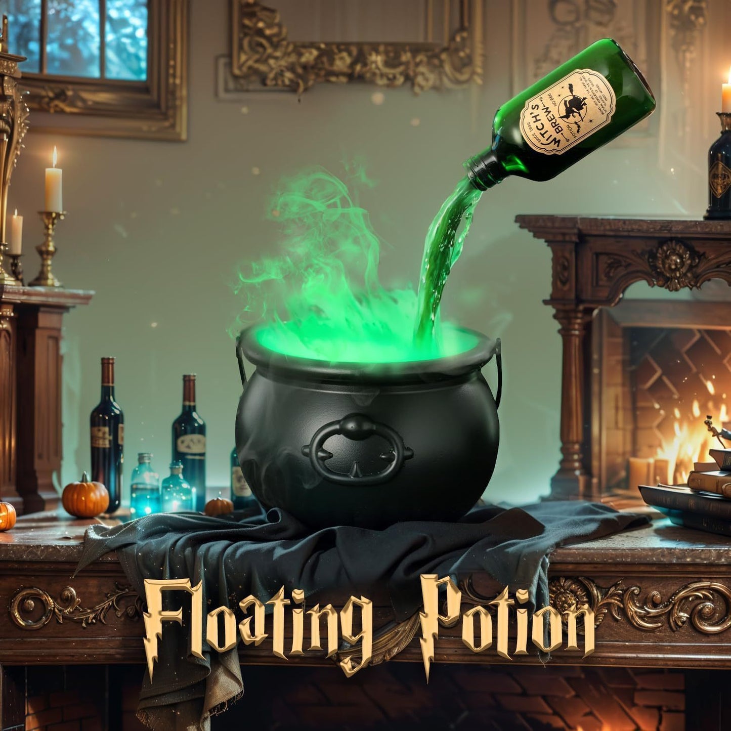 Halloween Black Wizard Bowl Magic Float Bottle And Diffuser Indoor Home Bar Magic Party Horror Ghost Props Halloween Decoration - Bests Sale