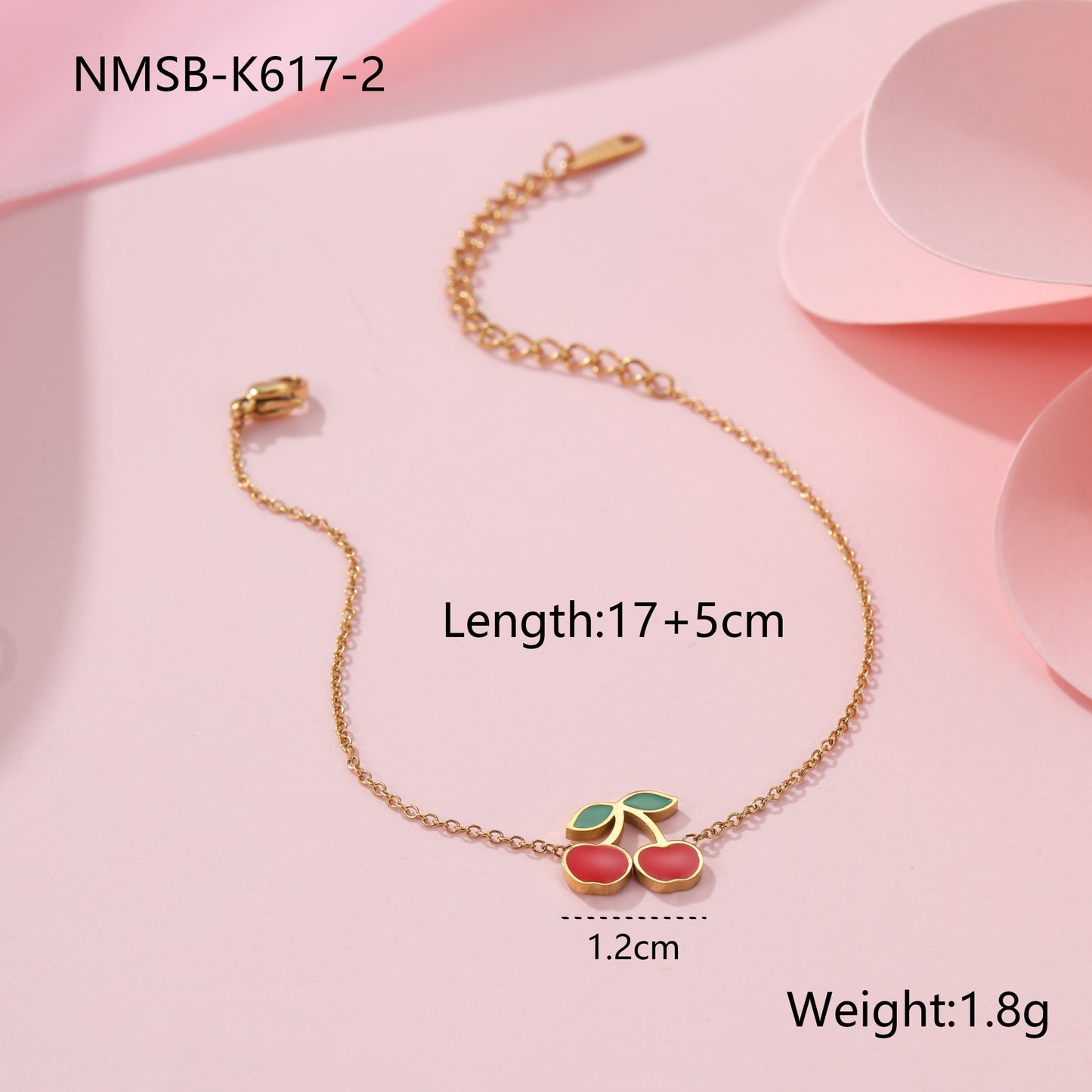 Cherry Necklace Bracelet Titanium Steel Earring Ring Pieces - Bests Sale