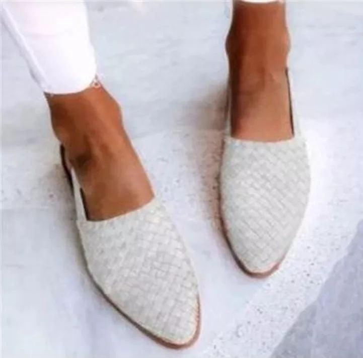 Pointed Toe Cap Buckle Flat Sandals Women - Bests Sale