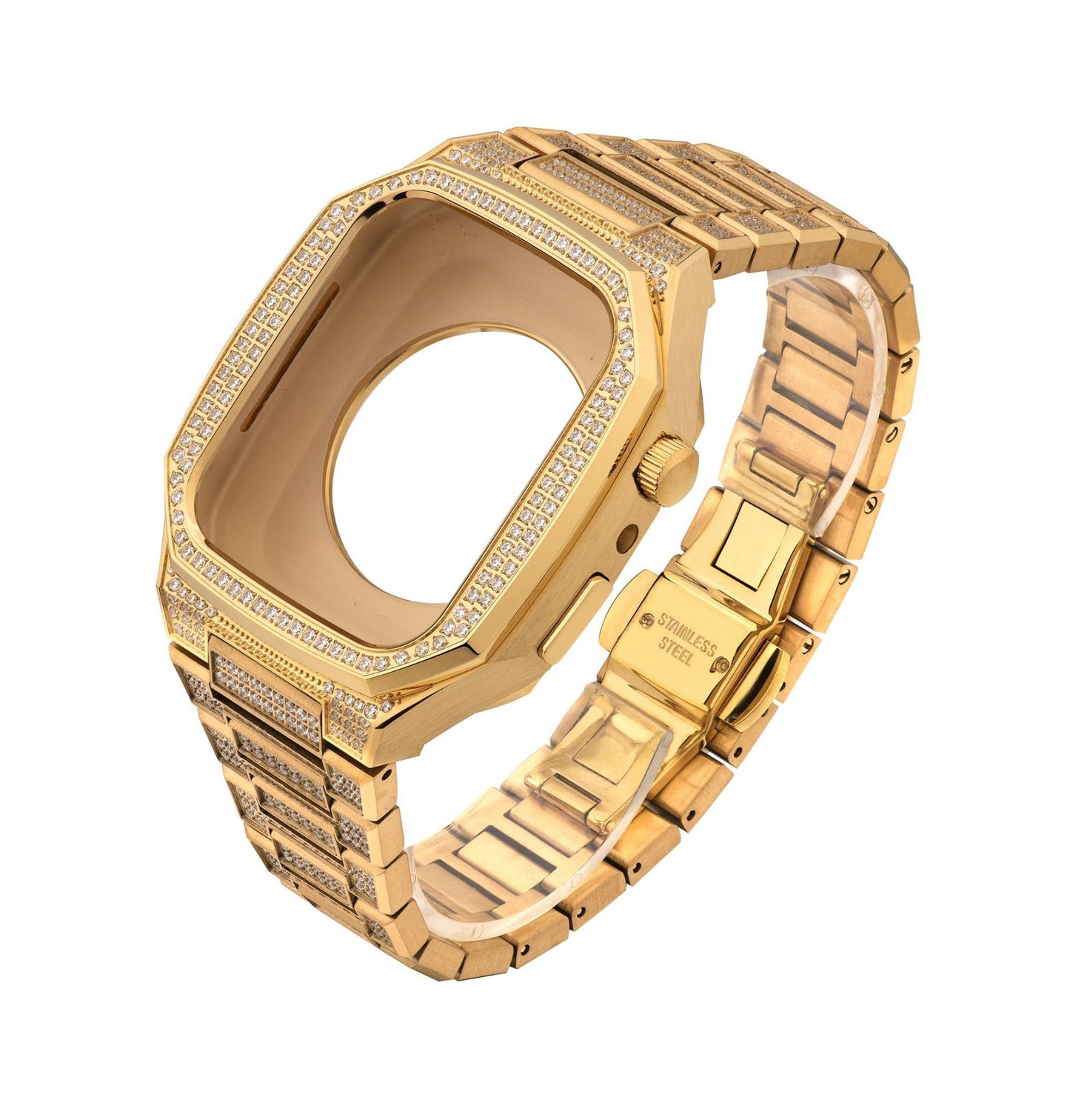 Stainless Steel Full Diamond Modified Watch Protective Case - Bests Sale