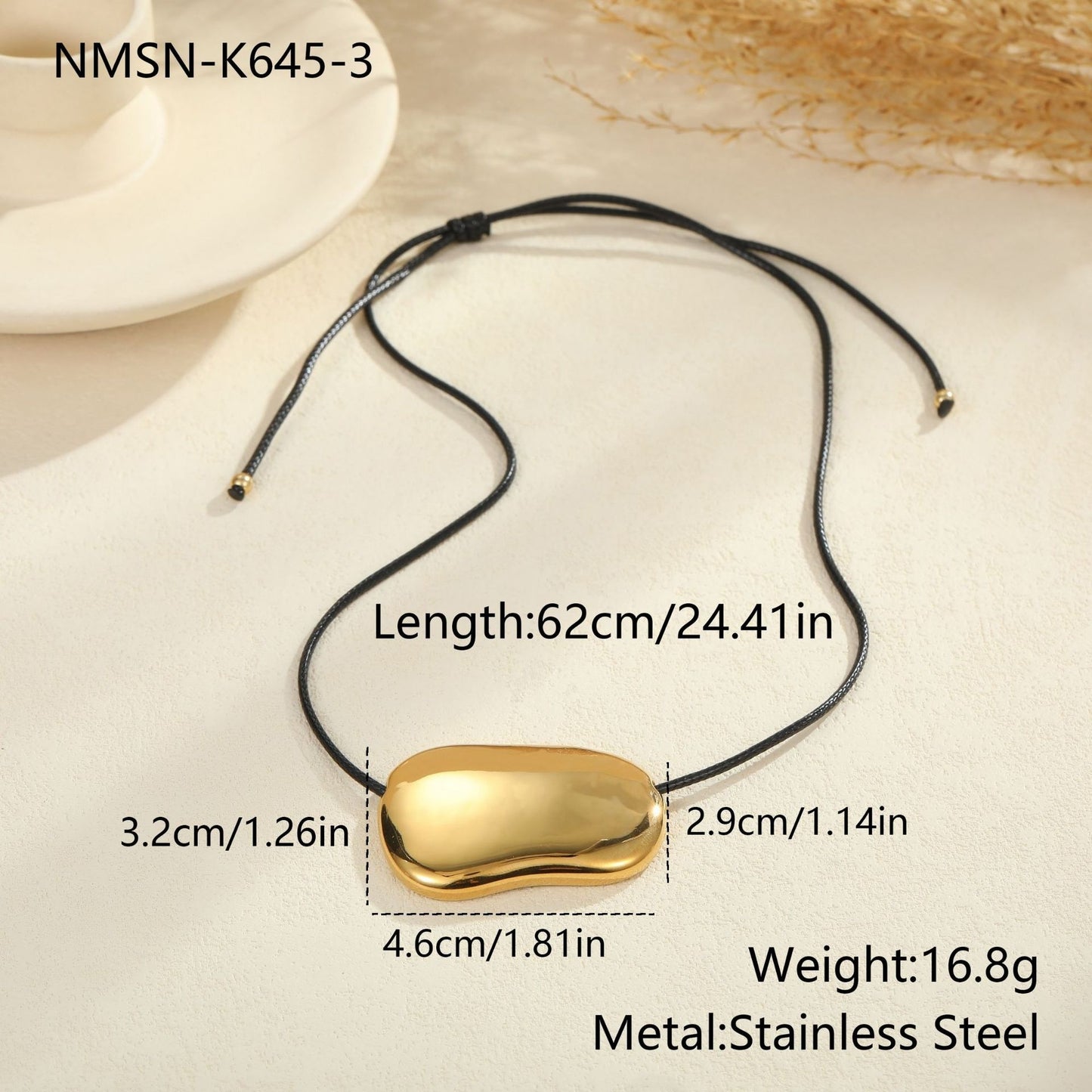 Black Rope Titanium Steel Necklace Irregular Pendants Minimalist Collar High Sense Niche - Bests Sale