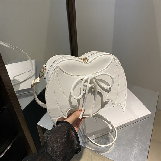 Heart Shape Bag Strap Design Bat Wings One Shoulder Crossbody Bag Bests Sale