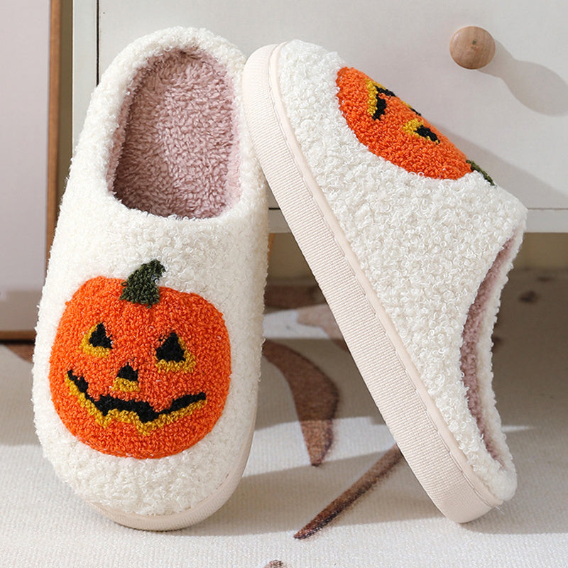 Halloween Pumpkin Cartoon Slippers Warm Winter Slippers Men And Women Couples Indoor House Shoes Bests Sale