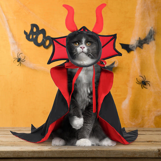 Halloween Pet Vampire Cloak Hat Holiday Suit Bests Sale
