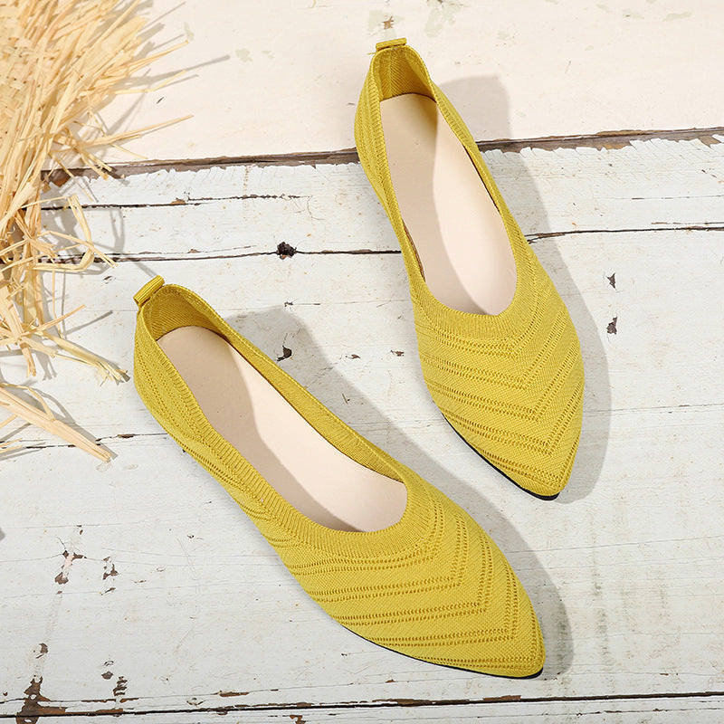 Pointed Toe Low-cut Women's Breathable Flat Shoes - Bests Sale