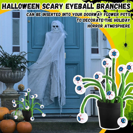 Halloween Three-dimensional Eye Beads Twig Cutting Bouquet Creative Funny Decoration Coffee Jasper