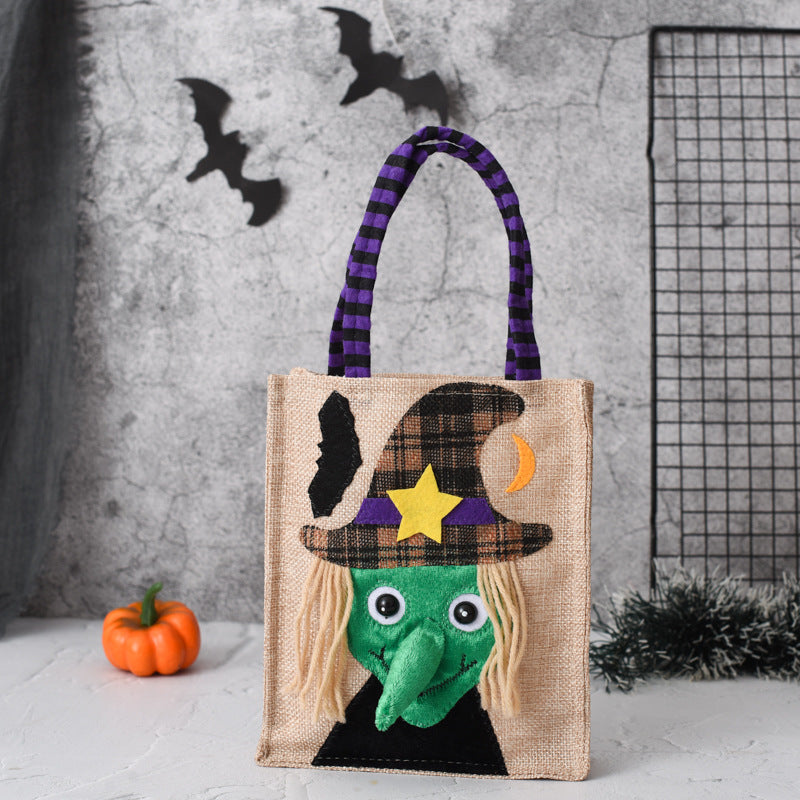 Halloween Candy Tote Bag For Kids Funny Creative Witch Skull Pumpkin Gift Handbag Small Jewelry Props Shopping Bags Bests Sale
