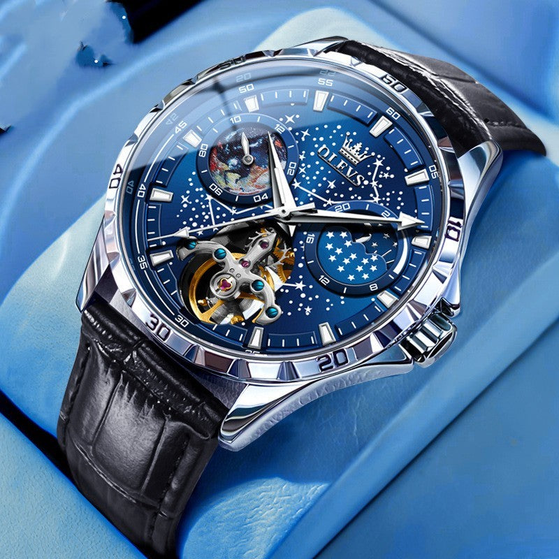 Fashion Starry Sky Mechanical Watch Business Hollow Waterproof Men - Bests Sale