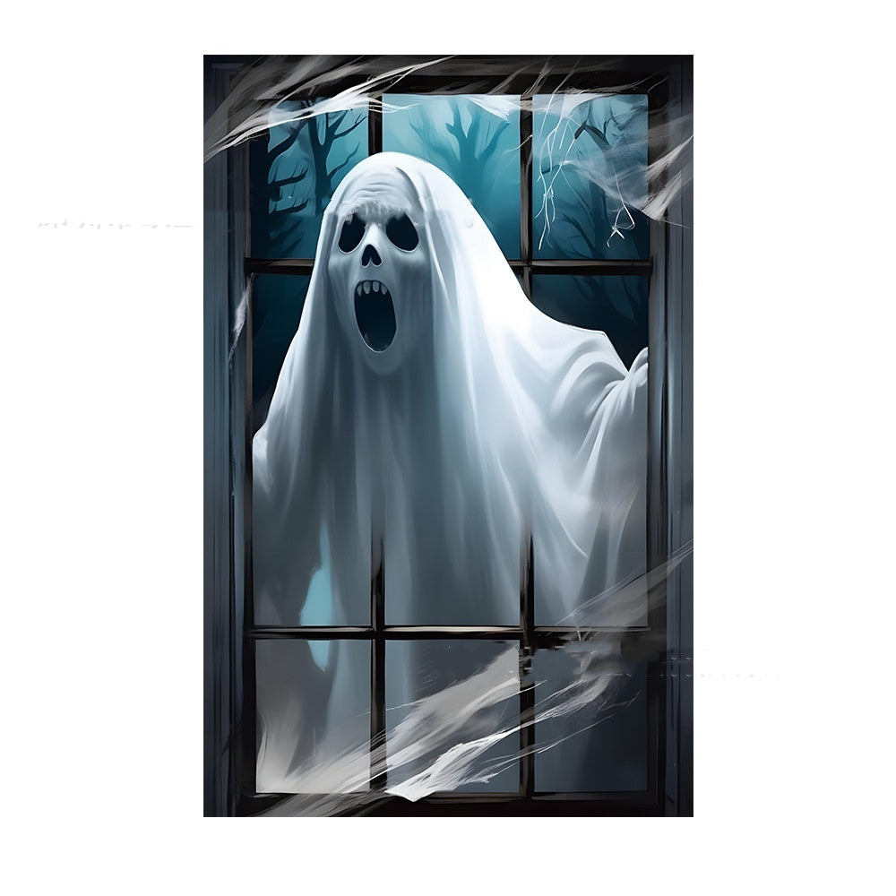 3D Holiday Window Cover Witch Halloween Window Cover - Bests Sale